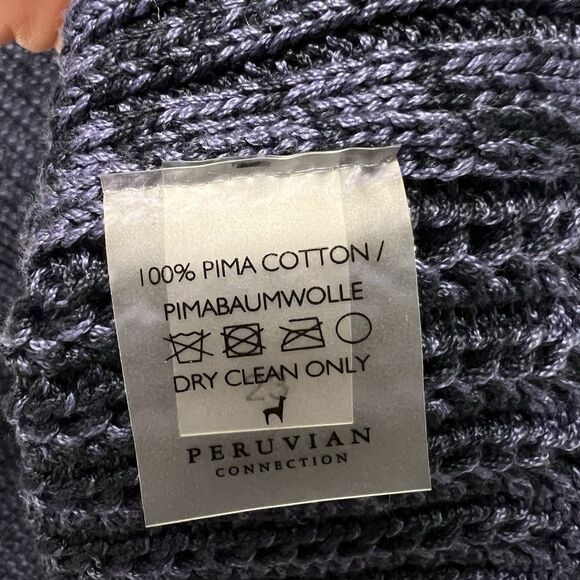 Peruvian Connection Pima Cotton Sweater Open Knit Cropped Long Sleeve Size XS - Picture 8 of 8